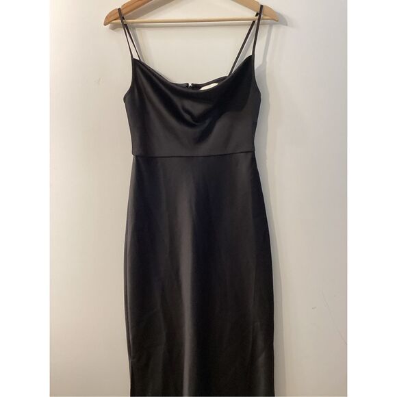 Sachin & Babi serena black satin cowl neck midi slip dress‎ - Picture 6 of 14